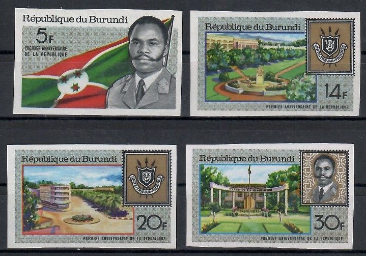 Znaczek Burundi 1967 Mi 378-381B Czyste **