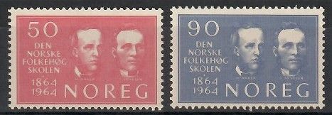 Znaczek Norwegia 1964 Mi 522-523 Czyste **
