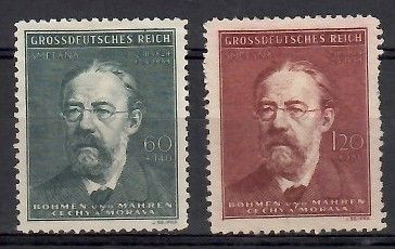 Znaczek Czechy i Morawy 1944 Mi 138-139 Z podlepką *