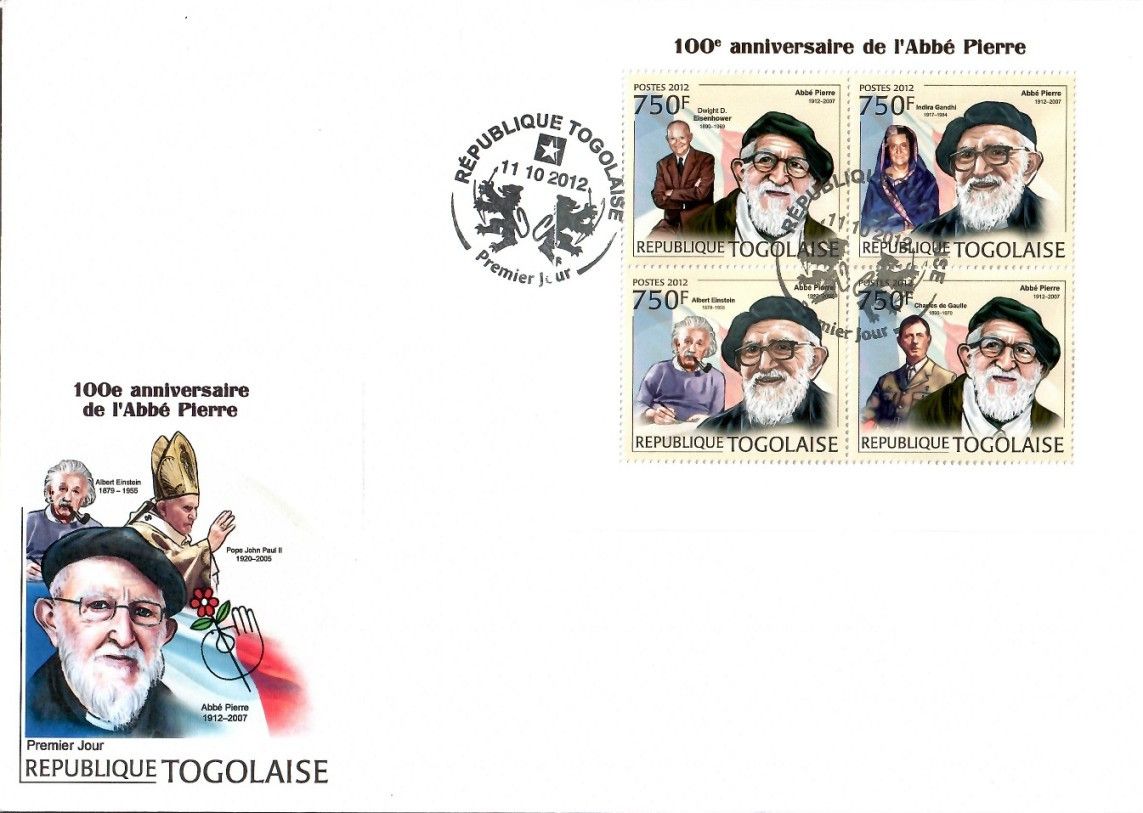 Znaczek Togo 2012 Mi ark 4533-4536 FDC