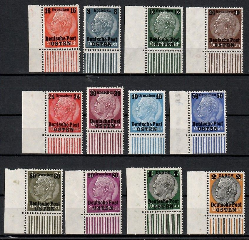 Znaczek Generalne Gubernatorstwo / GG 1939 Mi 1-3+5-13 Czyste **