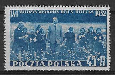 Znaczek Polska 1952 Mi 745 Fi 607 Bez kleju ( * )