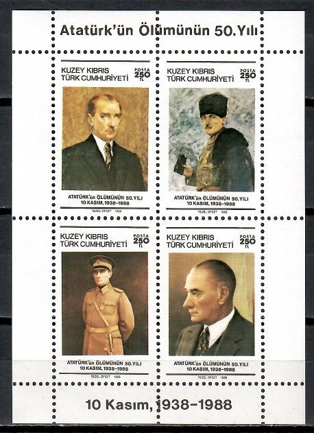 Znaczek Cypr Północny 1988 Mi bl 6 Czyste **