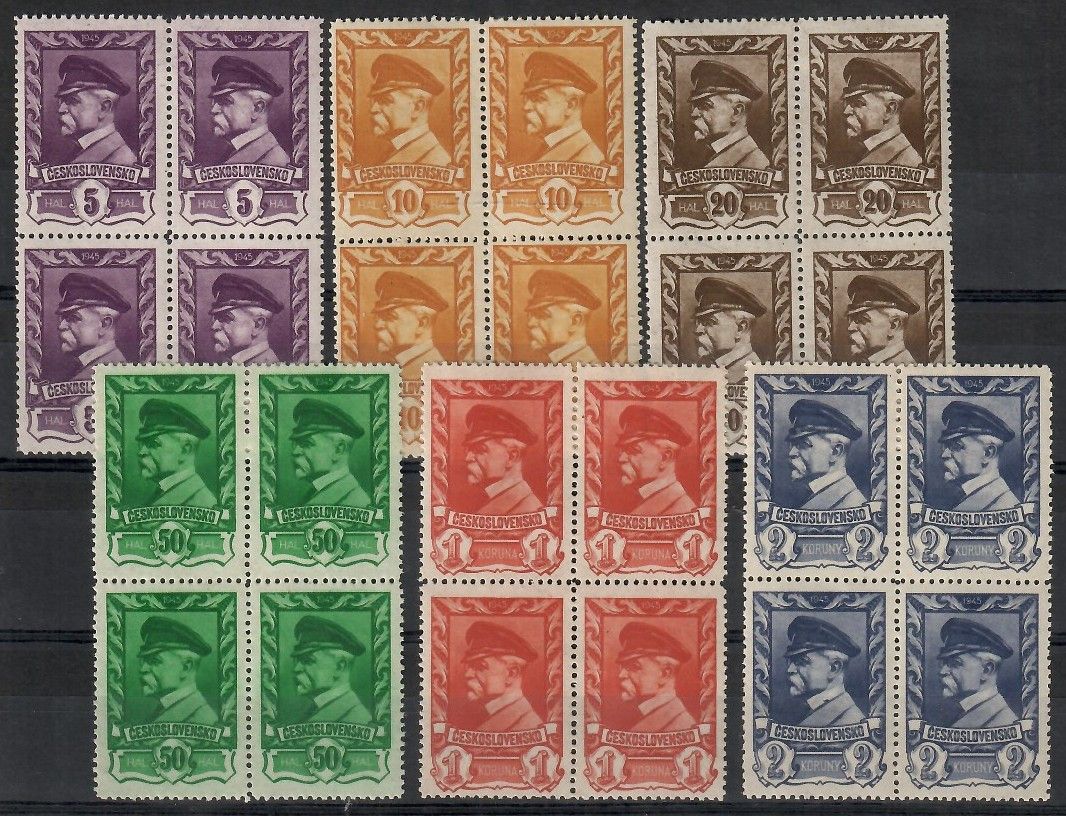 Znaczek Czechosłowacja 1945 Mi 433-438 Czyste **
