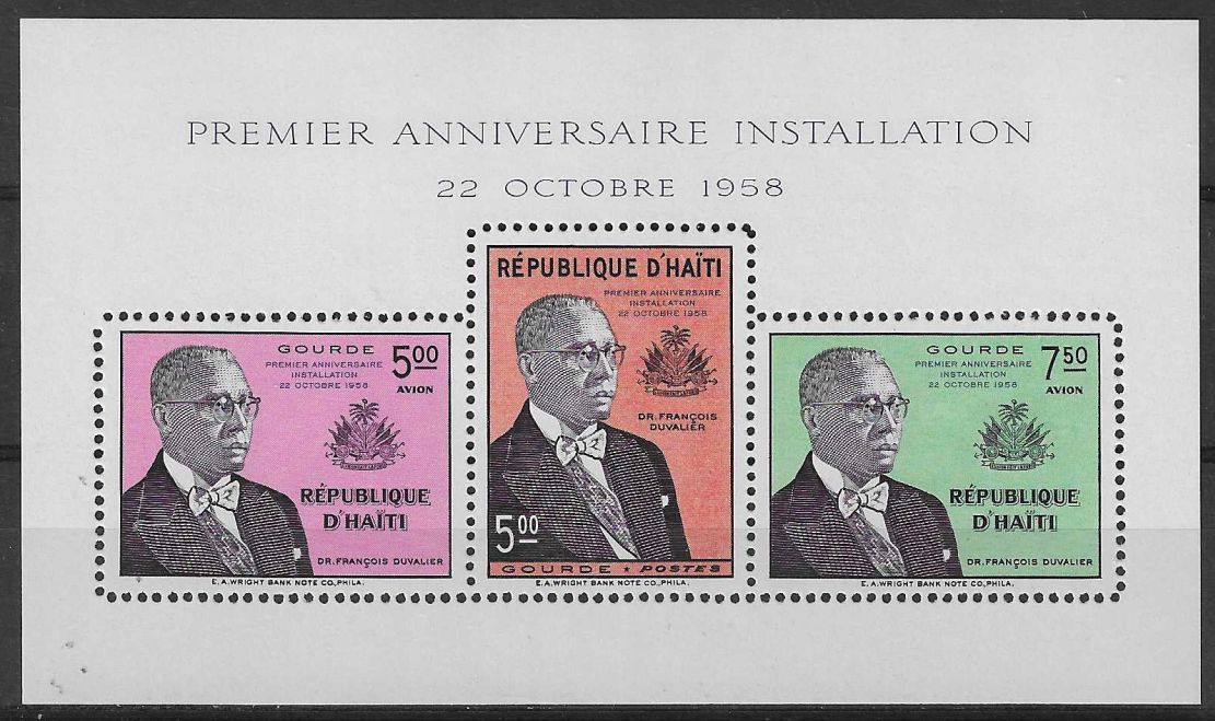 Znaczek Haiti 1958 Mi bl 9 Czyste **