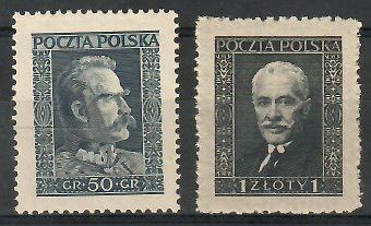 Znaczek Polska 1928 Mi 257-258 Fi 238-239 Czyste **