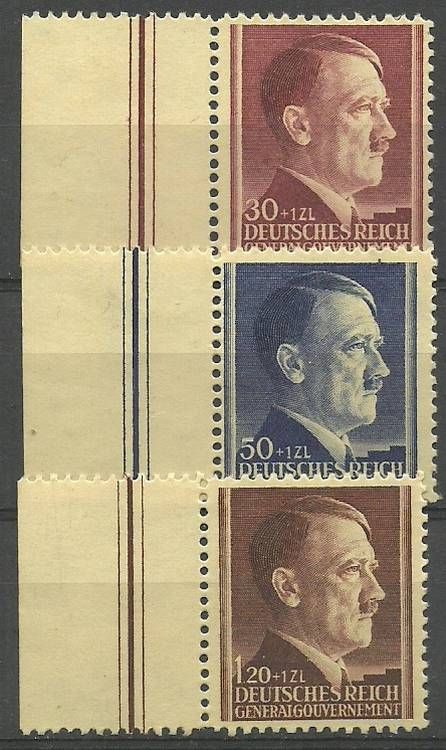 Znaczek Generalne Gubernatorstwo / GG 1942 Mi 89-91 Czyste **