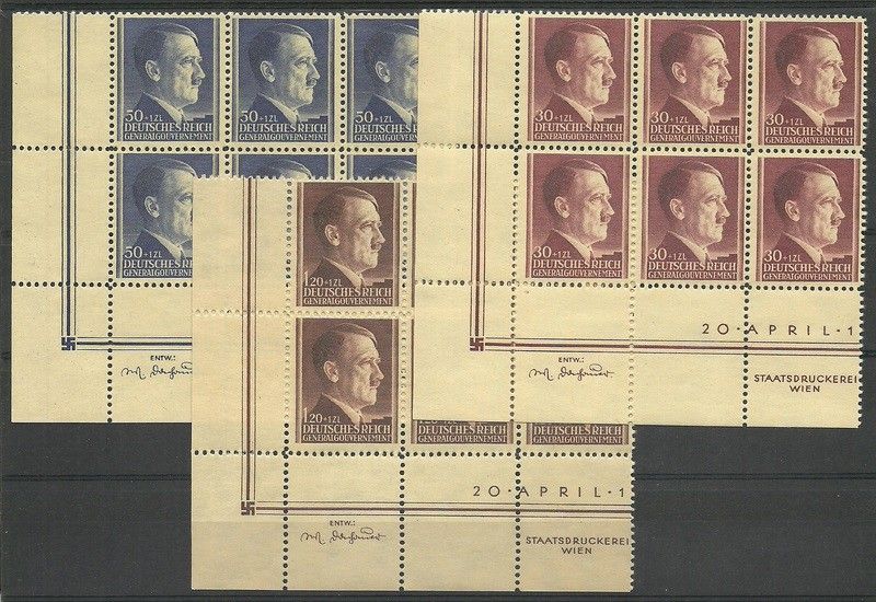 Znaczek Generalna Gubernia / GG 1942 Mi 89-91 Fi 89-91 Czyste **