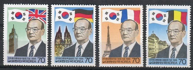 Znaczek Korea Południowa 1986 Mi 1443-1446 Czyste **