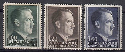 Znaczek Generalne Gubernatorstwo / GG 1942 Mi 86-88A Fi 86-88 Czyste **
