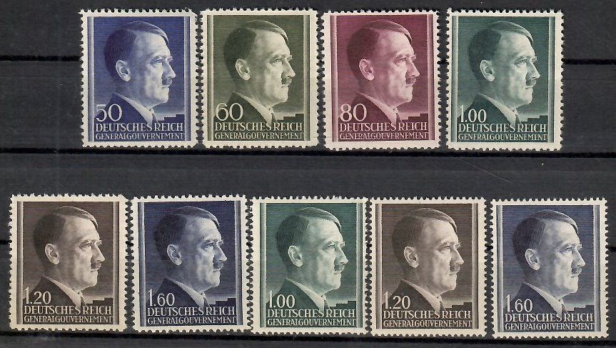 Znaczek Generalne Gubernatorstwo / GG 1942 Mi 83-88A+86-89B Fi 83-88A,86-89-a Czyste **