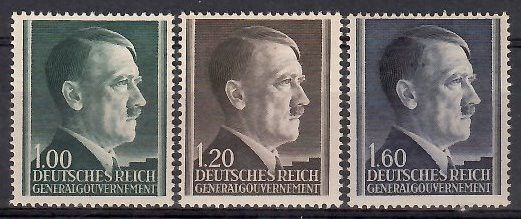 Znaczek Generalne Gubernatorstwo / GG 1942 Mi 86-88B Fi 86-88-a Czyste **