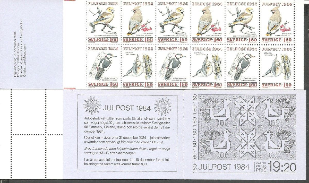 Znaczek Szwecja 1984 Mi mh 102 Czyste **