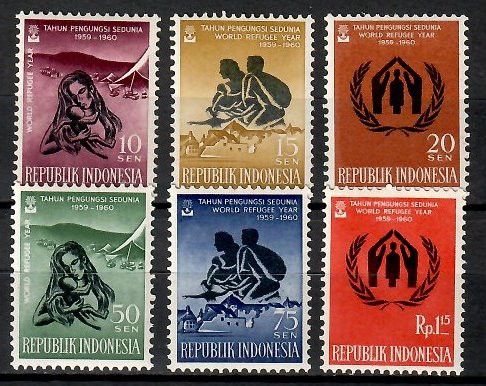 Znaczek Indonezja 1960 Mi 263-268 Czyste **