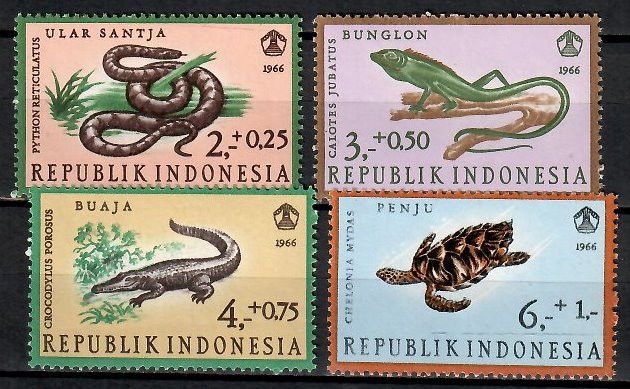 Znaczek Indonezja 1966 Mi 558-561 Czyste **