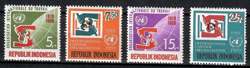 Znaczek Indonezja 1969 Mi 626-629 Czyste **