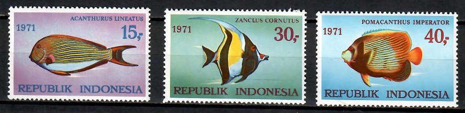 Znaczek Indonezja 1971 Mi 698-700 Czyste **