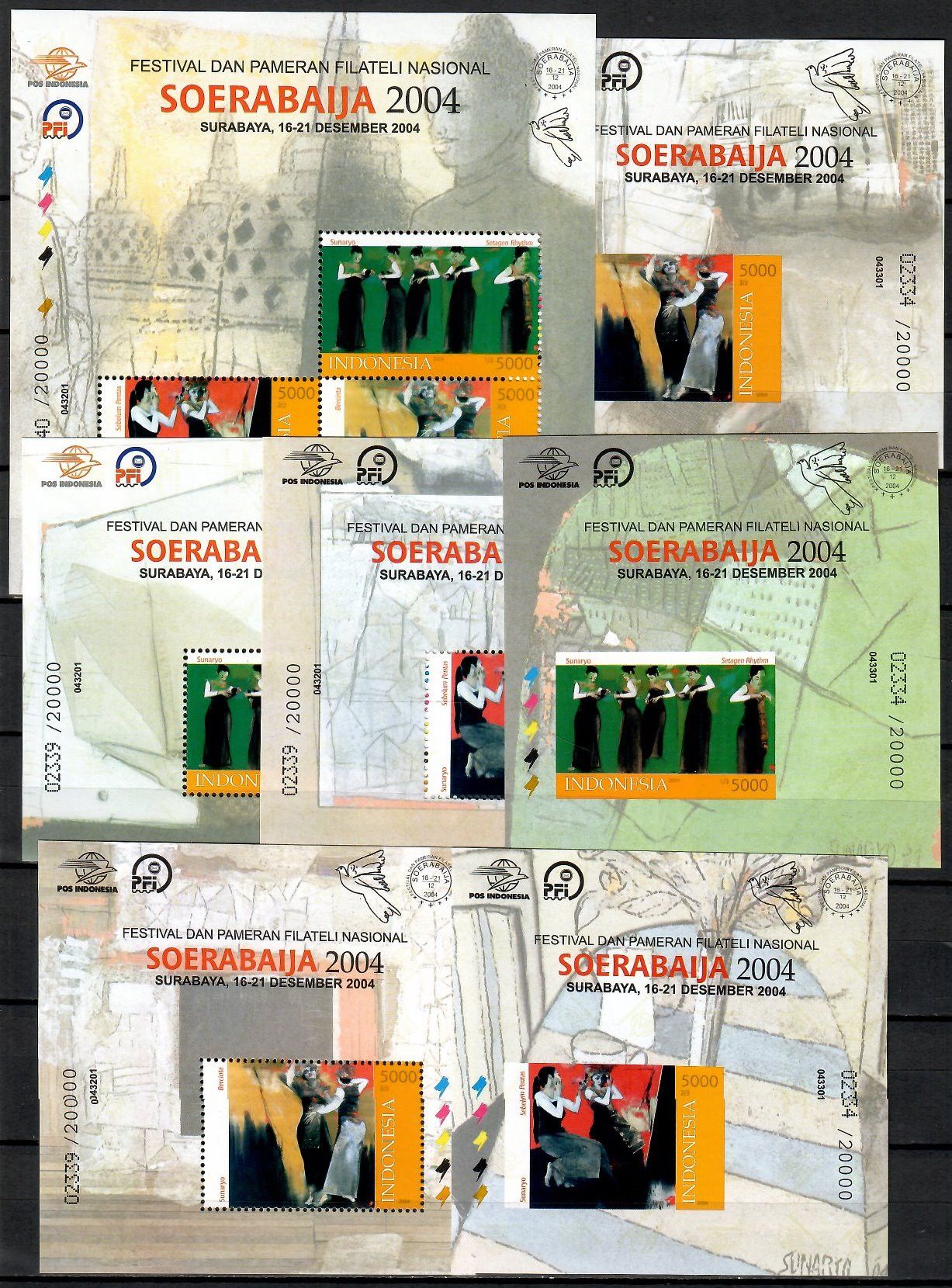 Znaczek Indonezja 2004 Mi bl 199-205 Czyste **