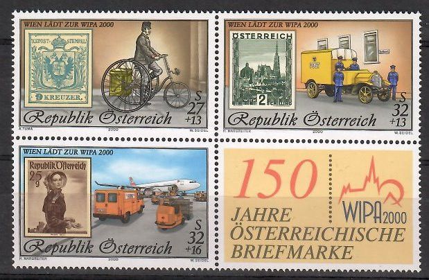 Znaczek Austria 2000 Mi 222I,2270II,2292II Czyste **