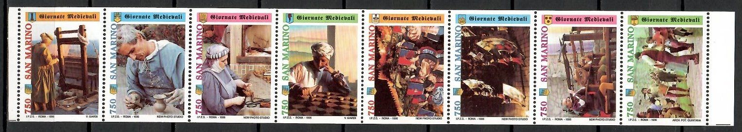 Znaczek San Marino 1996 Mi h-blatt 1654-1661 Czyste **