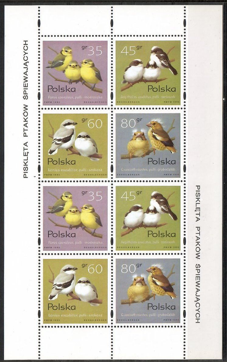 Znaczek Polska 1995 Mi ark 3567-3570I Fi ark 3419-3422I Czyste **