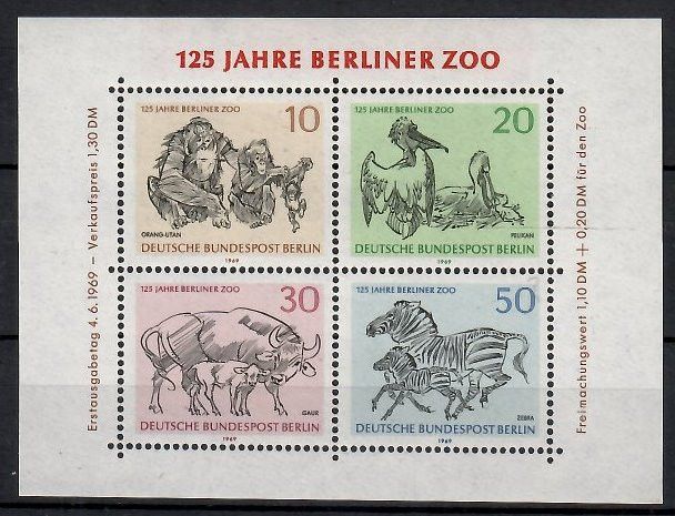 Znaczek Berlin, Niemcy 1969 Mi bl 2 Czyste **