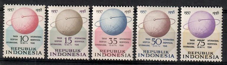 Znaczek Indonezja 1958 Mi 224-228 Czyste **