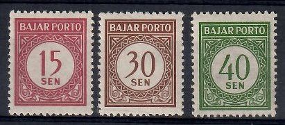 Znaczek Indonezja 1953 Mi por 11-13 Czyste **