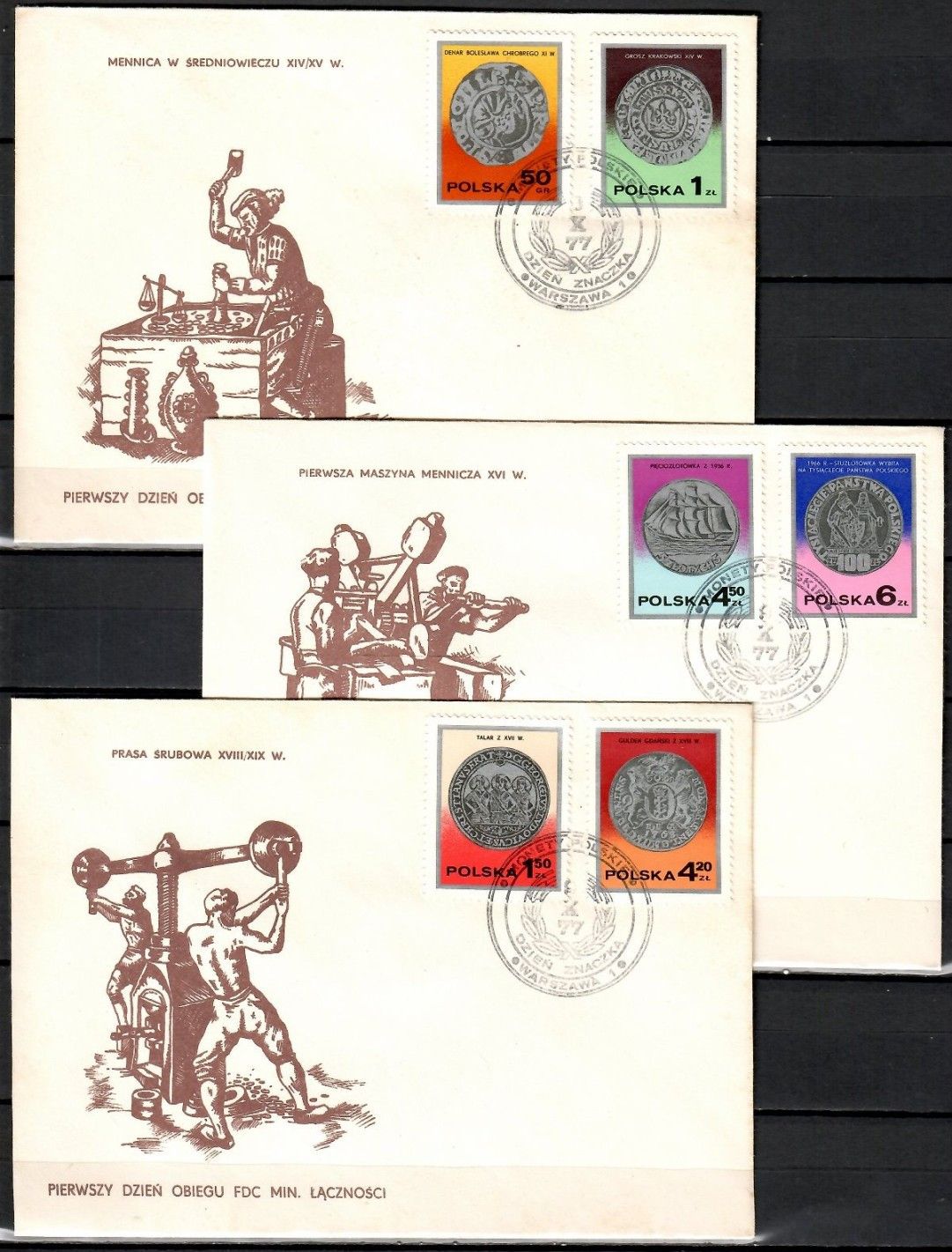 Znaczek Polska 1977 Mi 2525-2530 Fi 2378-2383 FDC