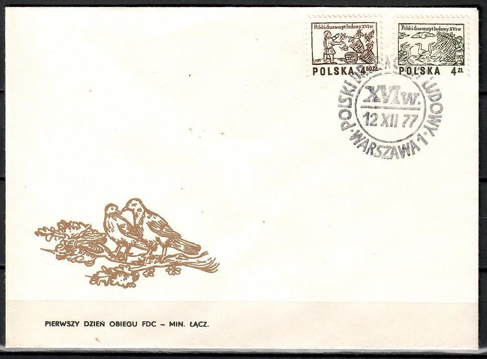Znaczek Polska 1977 Mi 2537-2538 Fi 2390-2391 FDC