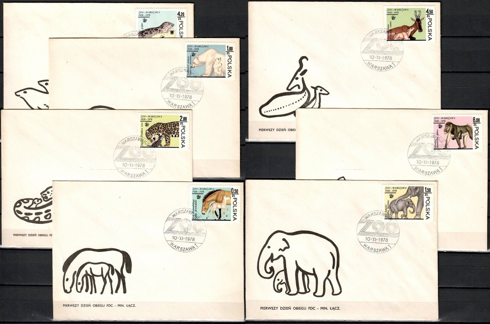 Znaczek Polska 1978 Mi 2584-2590 Fi 2437-2443 FDC