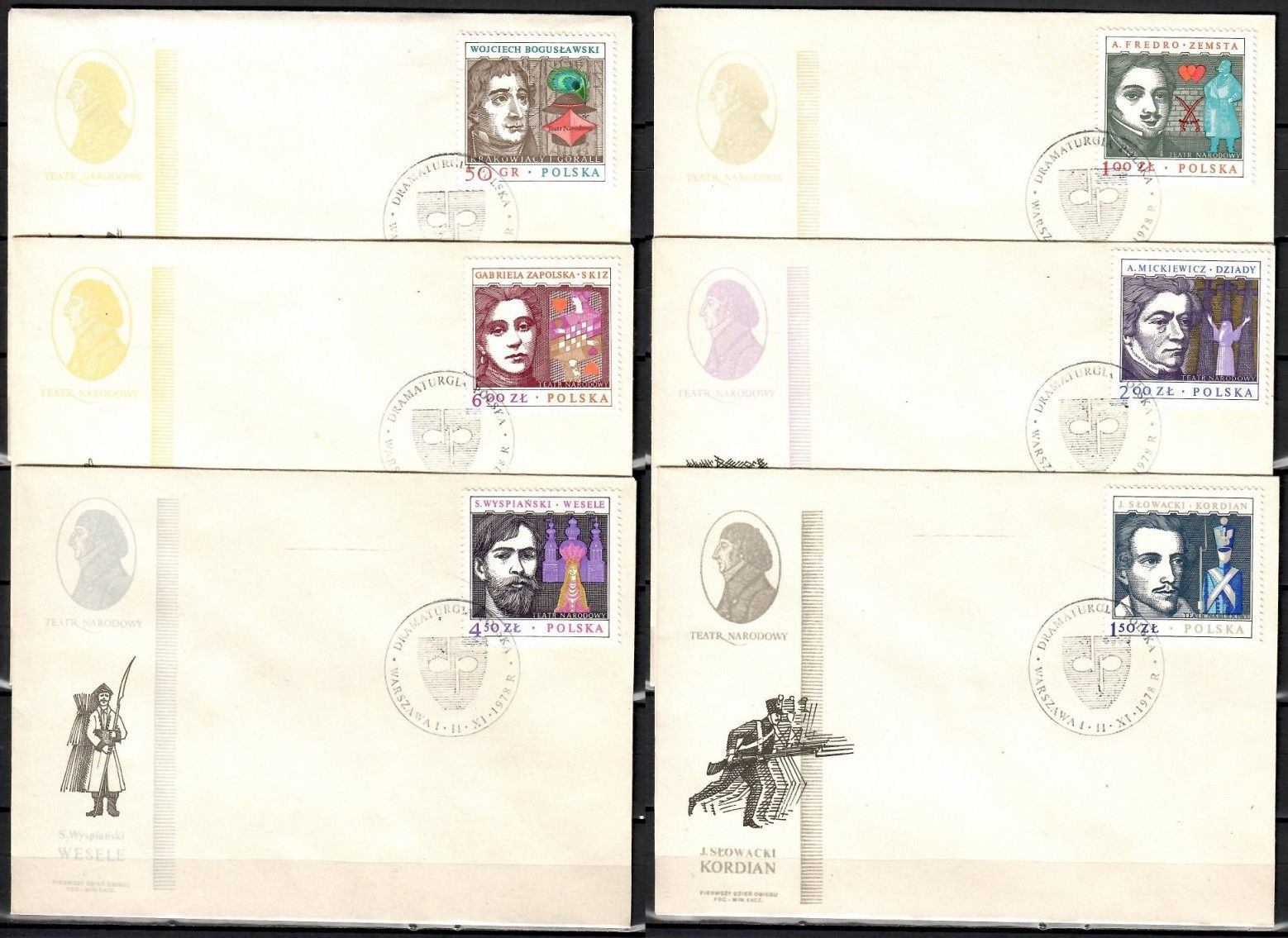 Znaczek Polska 1978 Mi 2591-2596 Fi 2444-2449 FDC