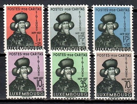 Znaczek Luksemburg 1938 Mi 315-320 Z podlepką *