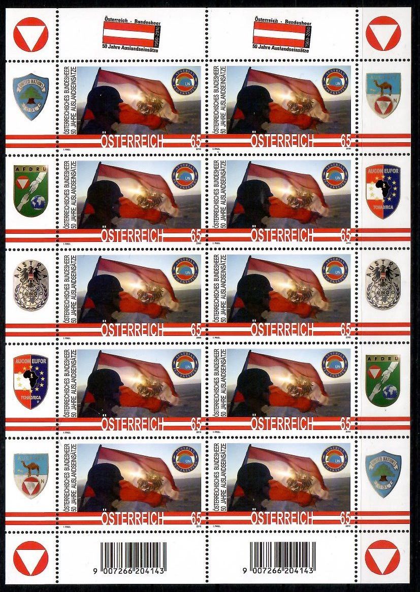 Znaczek Austria 2010 Mi ark 2900 Czyste **