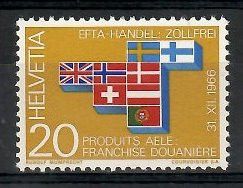 Znaczek Szwajcaria 1967 Mi 852 Czyste **