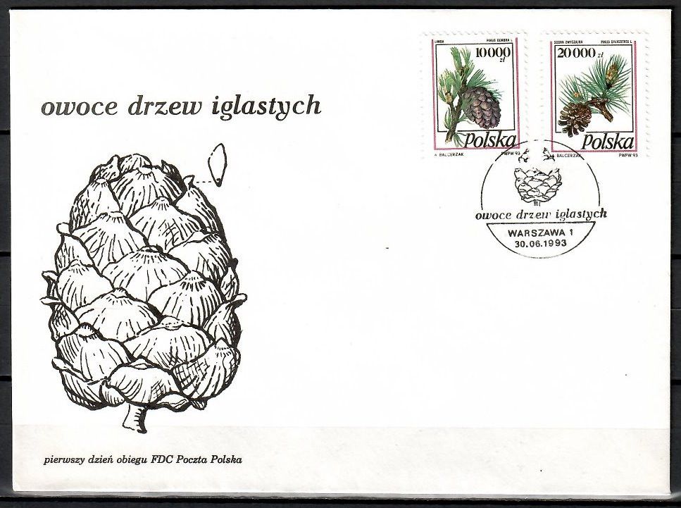 Znaczek Polska 1993 Mi 3456-3457 Fi 3308-3309 FDC