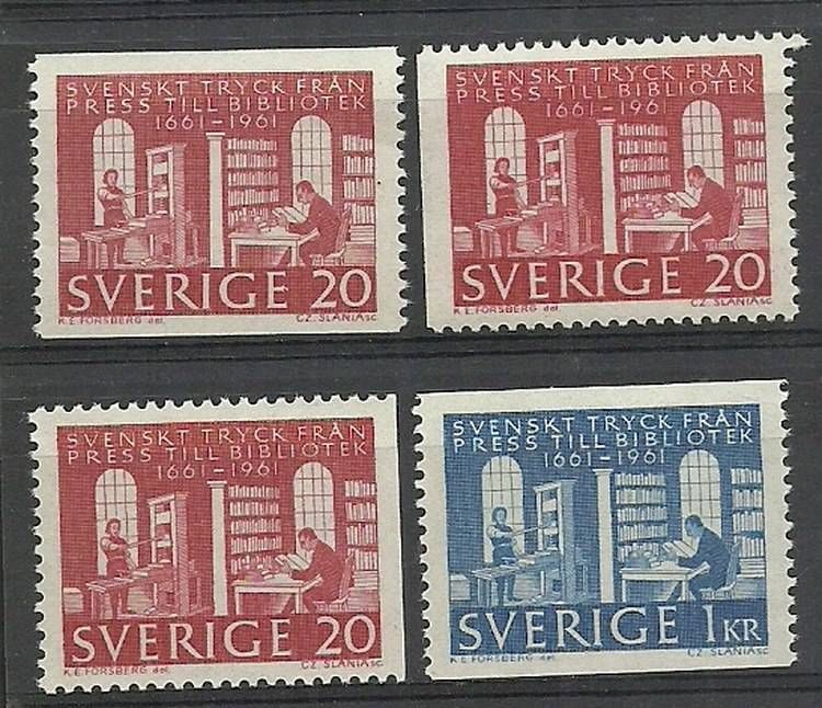 Znaczek Szwecja 1961 Mi 476-477A,Dl,Dr Czyste **