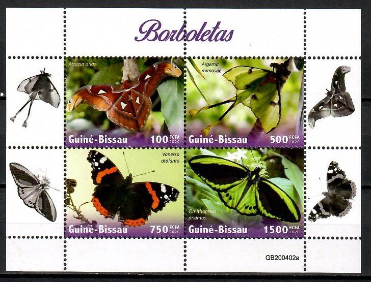 Znaczek Gwinea Bissau 2020 Mi ark 11333-11336 Czyste **