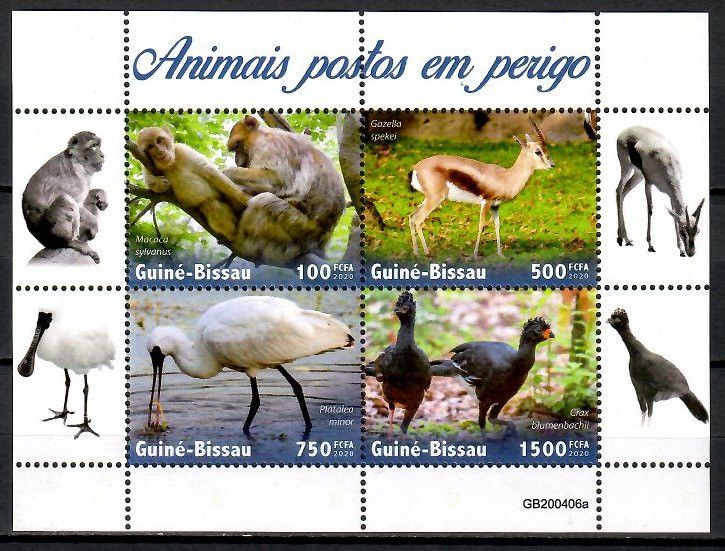 Znaczek Gwinea Bissau 2020 Mi ark 11343-11346 Czyste **
