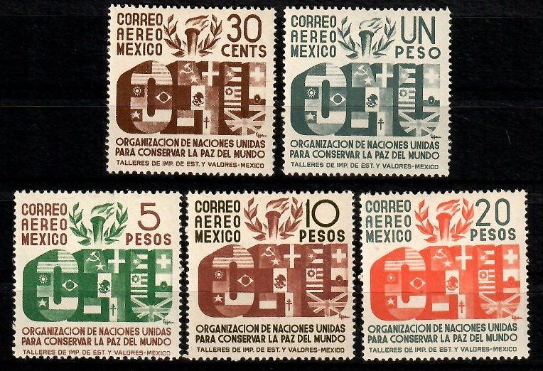 Znaczek Meksyk 1946 Mi 905-909 Czyste **