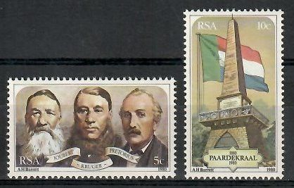 Znaczek Republika Południowej Afryki 1980 Mi 579-580 Czyste **