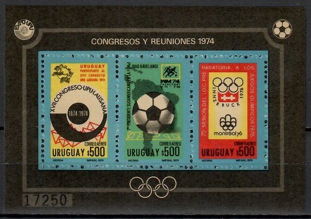 Znaczek Urugwaj 1974 Mi bl 21 Czyste **