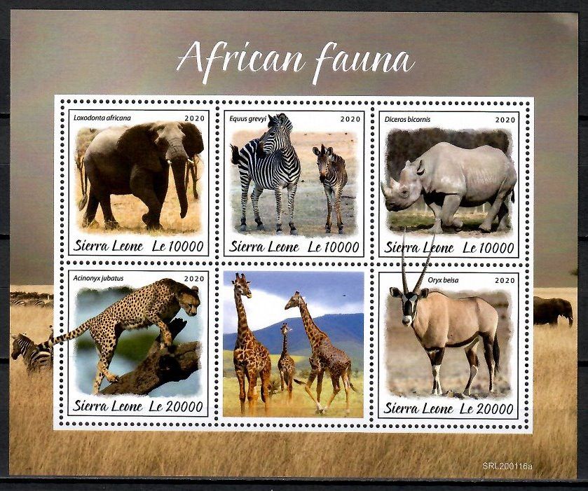 Znaczek Sierra Leone 2020 Mi ark 12121-12125 Czyste **