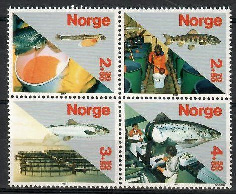 Znaczek Norwegia 1987 Mi 975-978 Czyste **