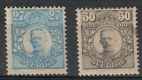 Znaczek Szwecja 1918 Mi 76,80 Z podlepką *