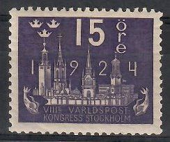 Znaczek Szwecja 1924 Mi 146 Z podlepką *