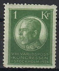 Znaczek Szwecja 1924 Mi 156 Z podlepką *