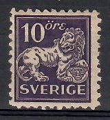 Znaczek Szwecja 1925 Mi 177IWB Z podlepką *