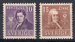 Znaczek Szwecja 1939 Mi 272-273B Z podlepką *