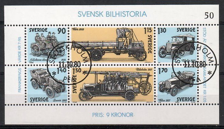 Znaczek Szwecja 1980 Mi bl 8 Stemplowane